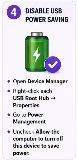 Disable USB Power Saving