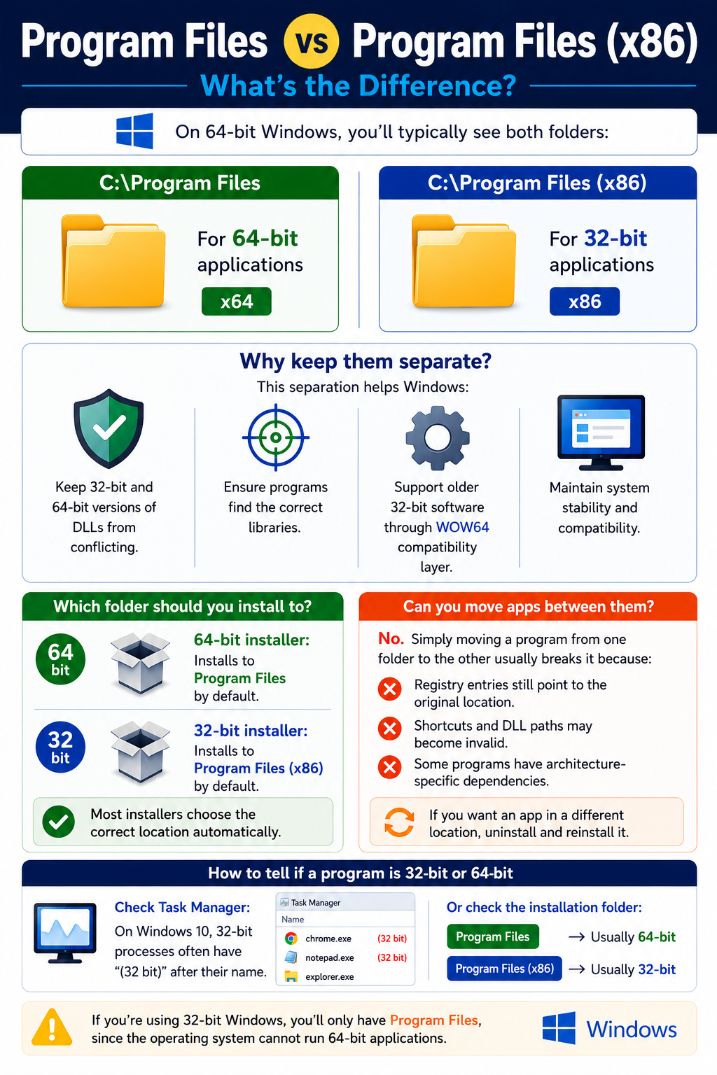 Program Files vs Program Files x86