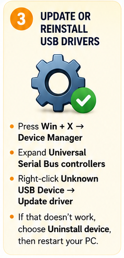 Reinstall USB Drivers
