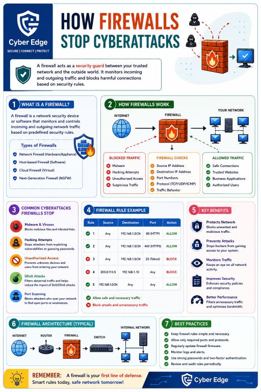 Firewall Cybersecurity Infographic