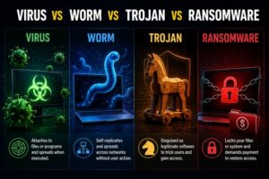 Virus vs Worm vs Trojan vs Ransomware