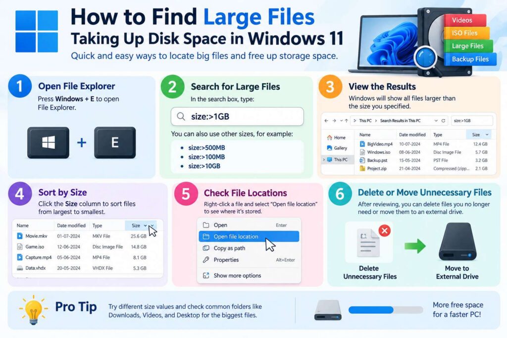 How to Find Large Files Taking Up Disk Space